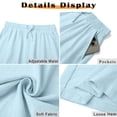 thumbnail image 6 of MOSHU Womens Capri Pants Summer Wide Leg Pants for Women Drawstring Casual Palazzo Trousers with Pockets, 6 of 9