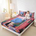 thumbnail image 3 of jejeloiu Coastal Black Cat Full Size Sheets Kids,Colorful Oil Painting Bed Sheets For Girl,4 Pieces, 3 of 6