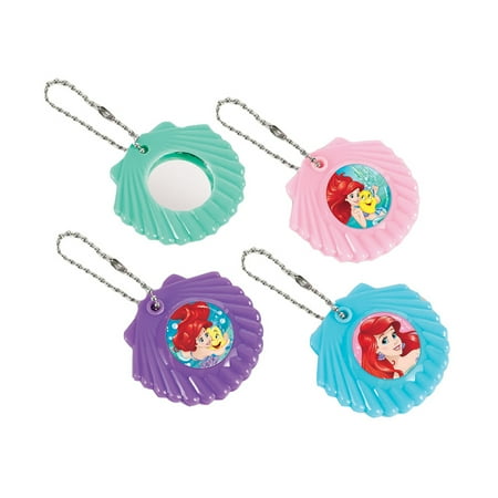 Little Mermaid Shell Mirror Keychain Favors 12 Pack Party