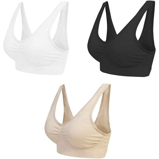Sujetador cómodo para mujer, bustier clásico, push up y sin aros, paquete de 1, paquete de 3