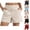 #02 Beige, variant on Linen Blend Shorts for Women Mid Waist Breathable Tailored Short Pants Wide Leg Lightweight Side Pocket Pants, #02 Light Blue, M