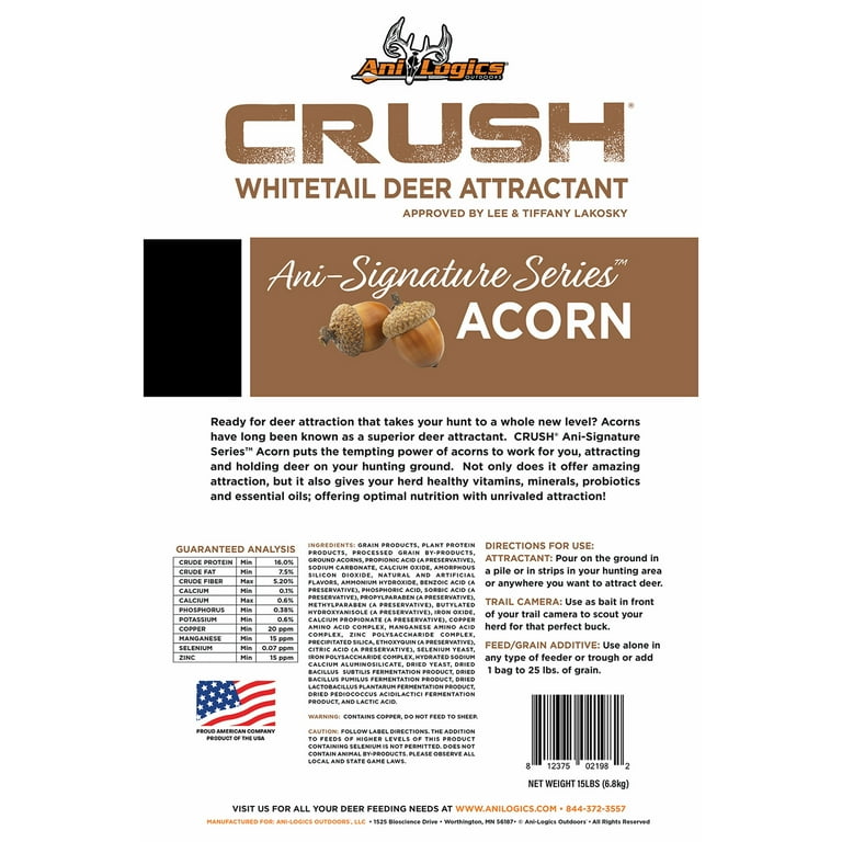 Ani-Logics Outdoors Crush Acorn Granular Deer Attractant, 15 lb