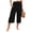 Black |#20, variant on Capris Pants for Women Elastic High Waisted Wide Leg Cotton Linen Summer Capri Pant Casual Loose Beach Gauze Clothing (Black,L)