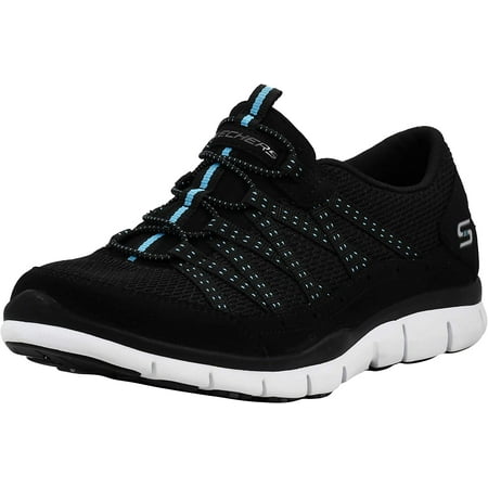 

Skechers Women s Gratis Strolling Black/Light Blue Sneakers 7.5 M US