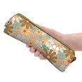 thumbnail image 4 of XMXT Leather Pencil Case, Retro Floral Design Print Large Capacity Pencil Pouch for Student Teens Women, 4 of 9