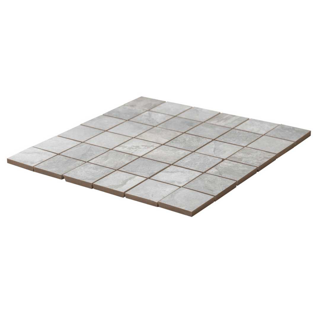 The Tile Life Wells Stone Slate 2" x 2" Gray Porcelain Mosaic Tile, Case of 11