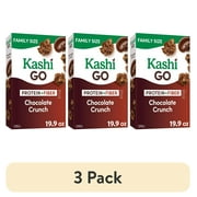 (3 pack) Kashi GO Breakfast Cereal, Vegan Protein, Fiber Cereal, Family Size, Chocolate Crunch, 19.9oz Box (1 Box)