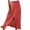 01 Red, variant on Awdenio Skirts for Women Women's Summer Linen Elastic Back Buttoned Swing Midi A Line Skirt
