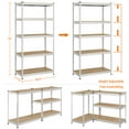 thumbnail image 2 of Yaheetech 5 Tiers Adjustable Metal Storage Shelving Heavy Duty Boltless Display Stand, Silver, 2 of 7