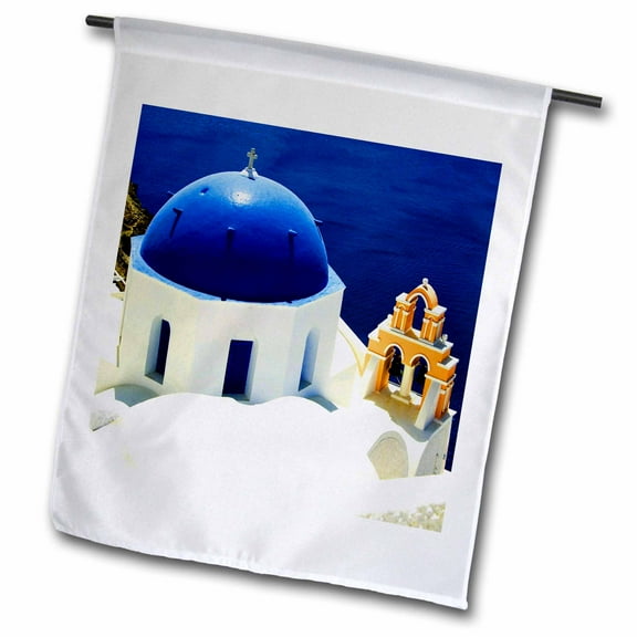 3dRose, Greece. Santorini. Ocean., 12 x 18 inch Garden Flag