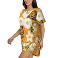 thumbnail image 2 of Lsque White Floral and Butterflies Women's Short-Sleeved Pajama Set - 2 Piece Soft and Lightweight Sleepwear Set-Medium, 2 of 9