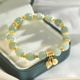 thumbnail image 4 of FENGGHAO Blue Gemstone Beaded Yoga Bracelet Natural Stone Adjustable Spiritual Healing Jewelry For Women Meditation Accessory, 4 of 5