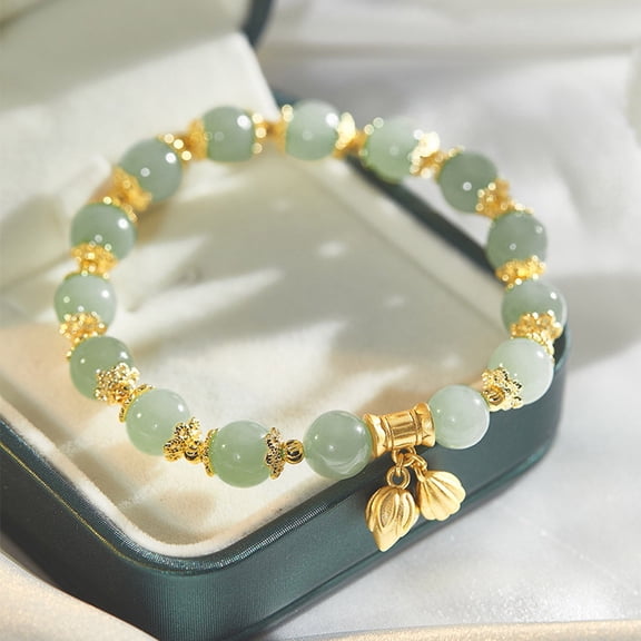CHENjy Beaded Bracelets Chakra Bracelets for Women Blue Crystal Bracelet Two Generations of Huanlong Bracelet Adjustable 1 PC Glass Alloy