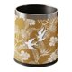thumbnail image 1 of Cubo de basura redondo decorativo de doble capa con cubierta de cuero sintético para el hogar Oro con borde plateado, 1 of 9
