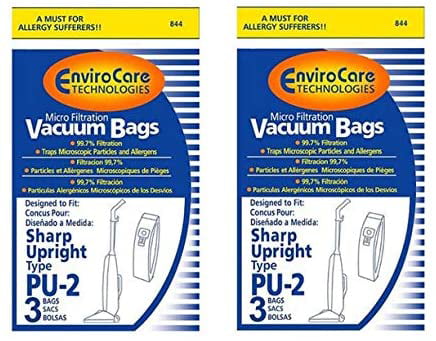 Sharp Upright Type PU-2 Vacuum Bags 99.7% Filtration! 9 Pack 