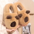 thumbnail image 4 of Pantuflas Peludos Carpincho Felpa Lindas Antideslizantes para Interior, 4 of 9