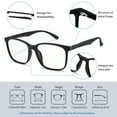 thumbnail image 2 of Cyxus Blue Light Glasses Lightweight TR90 Computer Glasses UV Blocking Square Black Frame Clear Lens Eyewear Relieve Eye Strain（Black）, 2 of 7