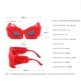 thumbnail image 4 of Plush Fuzzy Cat Eye Sunglasses Eyeglasses Vintage Style Cute Eyewear Sun Glasses Red, 4 of 8
