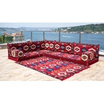 Burgundy Modular Sectionals for Living Room, L Shaped Arabic Floor Sofa, Terrace Sofa, Moroccan Sofas, Turkish Sofa, Couch Bed, Convertible Sofa Bed