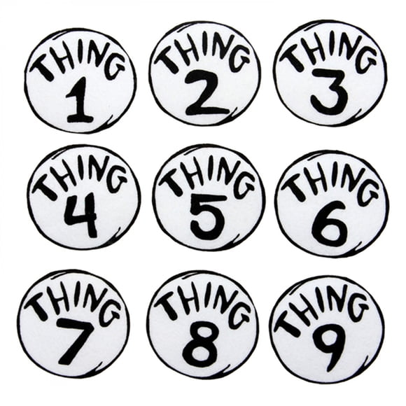 Dr. Seuss Thing 1 - 9 Set of Patches