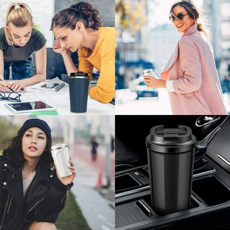 Leidfor Coffee Thermos with Cup Lid, Double Wall Vacuum Insulated Coffee Travel Mug, Stainless Steel Leak Proof Thermal Bottle Keep Hot and Cold