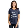 thumbnail image 2 of Livin' On A Prayer Women's Fashion Relaxed T-Shirt Tee Heather Navy 2X-Large, 2 of 3