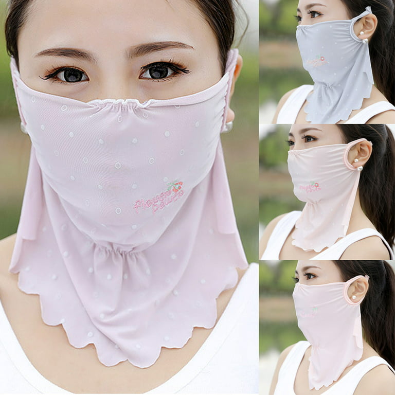 SPRING PARK Women Sun Mask Ice Silk Fabric Neck Gaiter Sun Proof