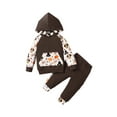 thumbnail image 2 of TheFound Thanksgiving Day Cartoon Print Hooded Sweatshirt with Pocket + Pants, 2 of 10