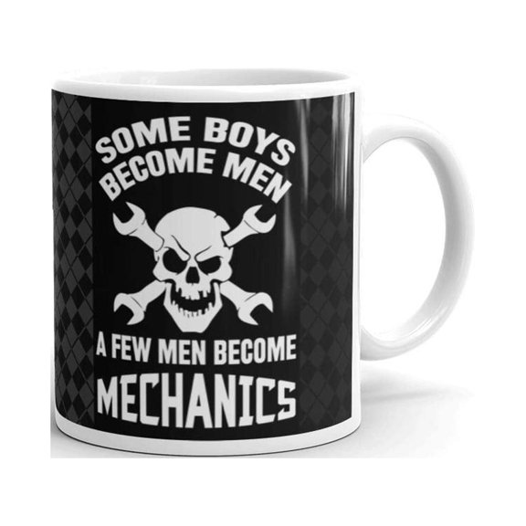 Some Boys Become Men a Few Men Become Mechanics Friends Cermaic Auto Repairs Coffee Tea Cup 11oz