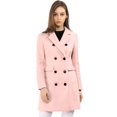 thumbnail image 2 of Abrigo Allegra K, elegante, de invierno, con solapa con muescas, doble, rosa, XL, 2 of 7