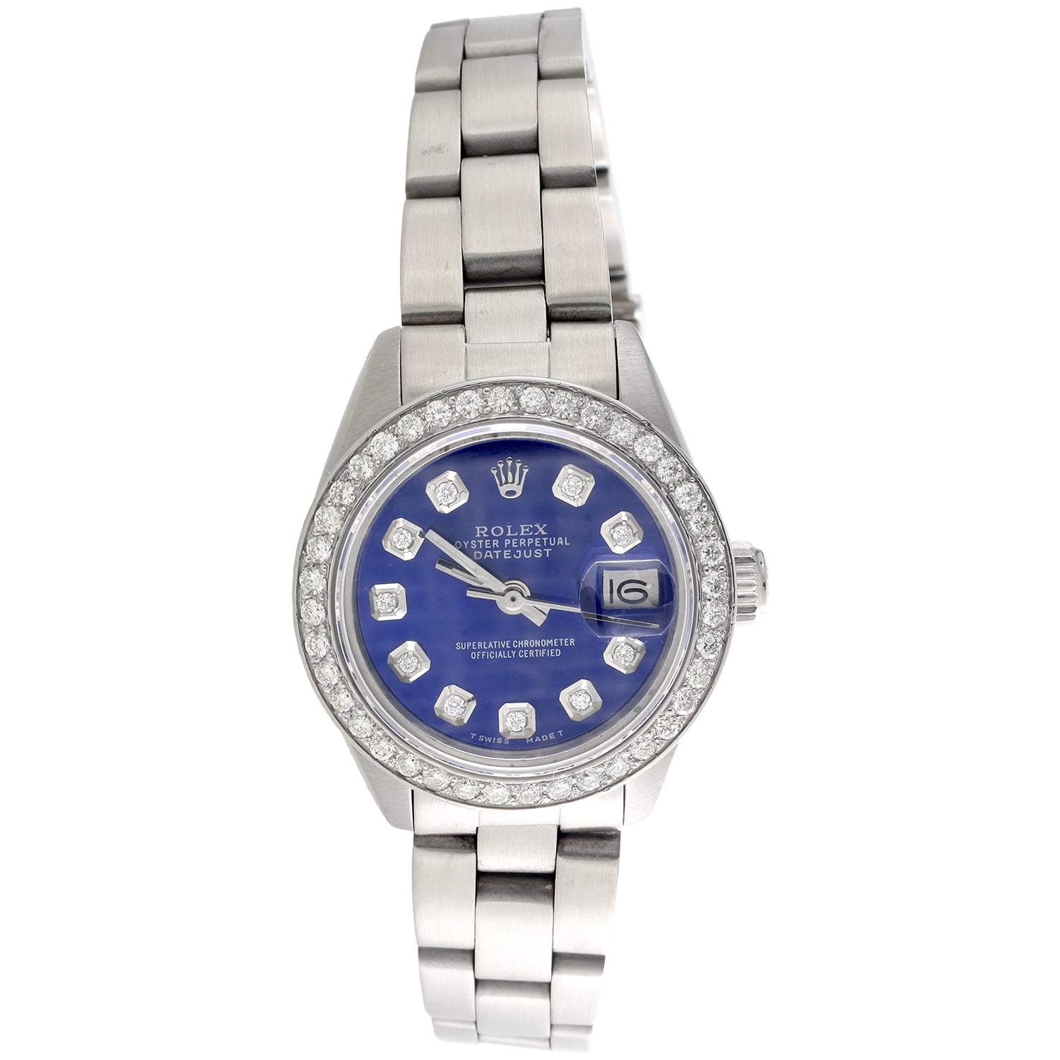 ladies rolex datejust blue dial