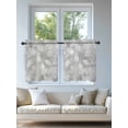 thumbnail image 4 of Silver Gray Leaves Tier Curtains 36 Inch Length,Sheer Curtains for Bedroom Living Room Window Vintage Abstract Branch Botanical Rod Pocket Drapes Kitchen Curtains Small Half Window 27.5"x36" 2 Panels, 4 of 6