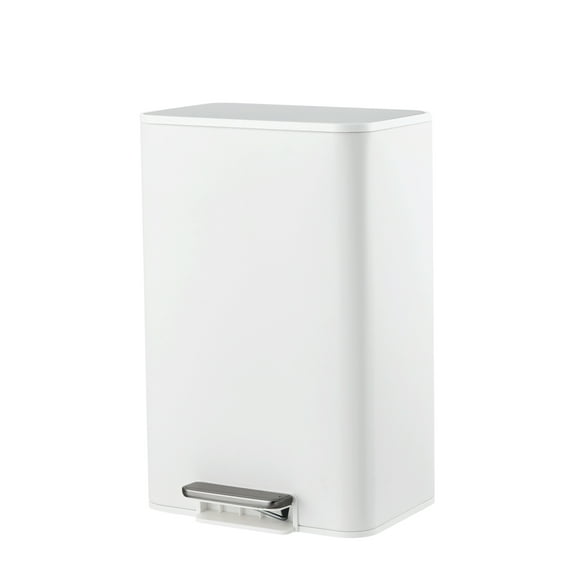 4 Gallon Trash Can with Lid Stainless Steel Garbage Can with Removable Inner Bucket for Offices, Kitchen & Bathroom