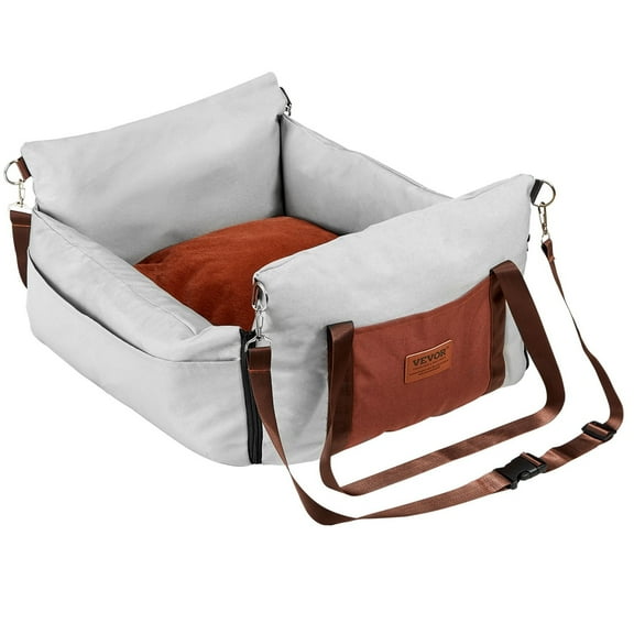 STAWAY Dog Booster Car Seat for Small Dogs - Safe, Comfortable & Waterproof Pet Seat with Removable Plush Pad - Ideal for Travel & Indoor Use - Gray