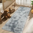 thumbnail image 2 of Hasoo 2' x 8' Shag Runner Rug for Living Room Fluffy Washable Indoor Carpet for Bedroom Dorm Room Decor, Light Grey, 2 of 7