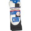 MediPeds Coolmax Diabetic Black & White Footbed Crew Socks, Large, 2 Pair