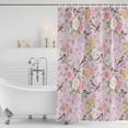 thumbnail image 3 of Pink Spring Floral Shower Curtain, Waterproof Shower Curtains for Bathroom, Elegant Farmhouse Flowers Birds Watercolor Washable Fabric Bathtub Curtain Set Bath Decor with 12 Hooks Standard 72"x72", 3 of 8