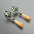 thumbnail image 3 of K-KED Fashion Turquoise 925 Silver Ear Hook Women Earrings Wedding Dangle Drop Jewelry-#23, 3 of 6