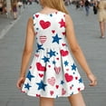 thumbnail image 6 of FamilyThread Girls Summer Dresses Patriotic 4th of July American Flag Dresses Flare Sleeveless Summer Round-Neck Dresses For 3-14Y, 6 of 7