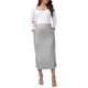 thumbnail image 2 of Falda larga casual de maternidad de cintura alta en línea A, con vuelo y movimiento, para mujeres, 2XL, gris, 2 of 5