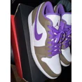 thumbnail image 2 of N I-K-E A i r-Jor-dan 1 Low Mens Size 11 Palomino White Wild Berry Purple Tried On, 2 of 5