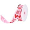1roll Valentine's Day Heart & Letter Graphic Gift Wrapping Ribbon, Valentine Bow Making Ribbon, Valentine Decor, Ribbon for Favor Wrapping Wreaths Craft Prensent Wrapping Decorative Bow,A