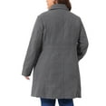 thumbnail image 4 of Agnes Orinda Women's Plus Size Winter Coats Notched Lapel Single Breasted Outerwear Elegant Long Trench Coat with Pocket 2X Dark Gray, 4 of 7