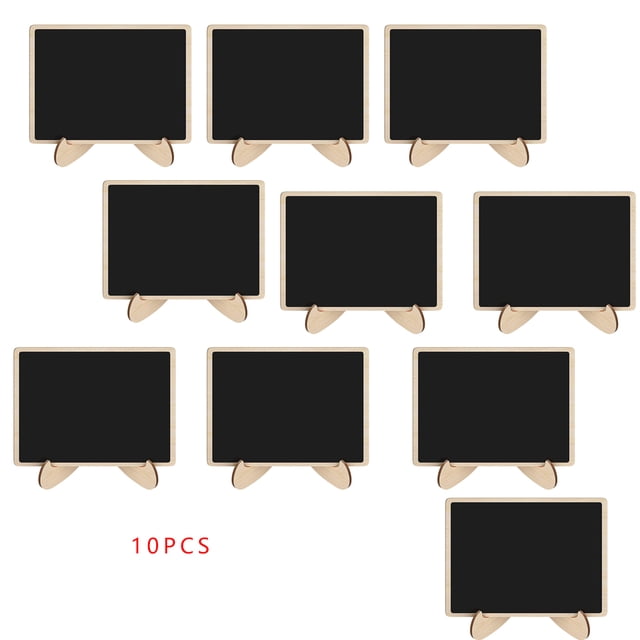 Mini pizarra de madera con forma de rectángulo, tablero de boda, decoración de mesa, mensaje, aviso, pizarra pequeña 10 Piezas Advancent JJ14908-00