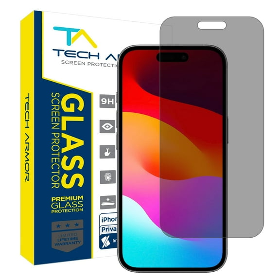 Tech Armor for iPhone 17 Plus Screen Protector Privacy Glass 6.5 inch - Ballistic Tempered, Anti-Spy, Case Friendly, Easy Installation, Bubble Free, Touch Support, 1 Pack
