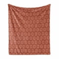 thumbnail image 1 of Abstract Soft Flannel Fleece Blanket, Swirling Circular Shapes in Stripes and Wavy Strokes Geometric Effect, Cozy Plush for Indoor and Outdoor Use, 50" x 70", Pale Rust and Dark Rust, by Ambesonne, 1 of 6