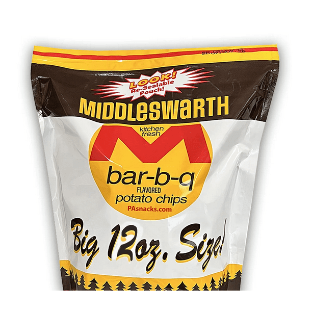 Middleswarth Kitchen Fresh Potato Chips BarBQ Flavored! Big Bag 12