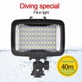 thumbnail image 3 of Luz De Video De Buceo Impermeable De 40 M / 130 Pies, 1800 Lúmenes, 60 LED, 3 Modos De Iluminación, Orificio PARA Tornillo De 1/4 De Pulgada, PARA Cámaras Y Teléfonos, 3 of 7