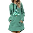 thumbnail image 1 of Chandail en Molleton de Noël pour Femmes à Capuche Mode Veste Mi-Longue Fermeture Extérieure Col Rond Cardigan Manches Longues Pull Imprimé de Vacances, 1 of 6