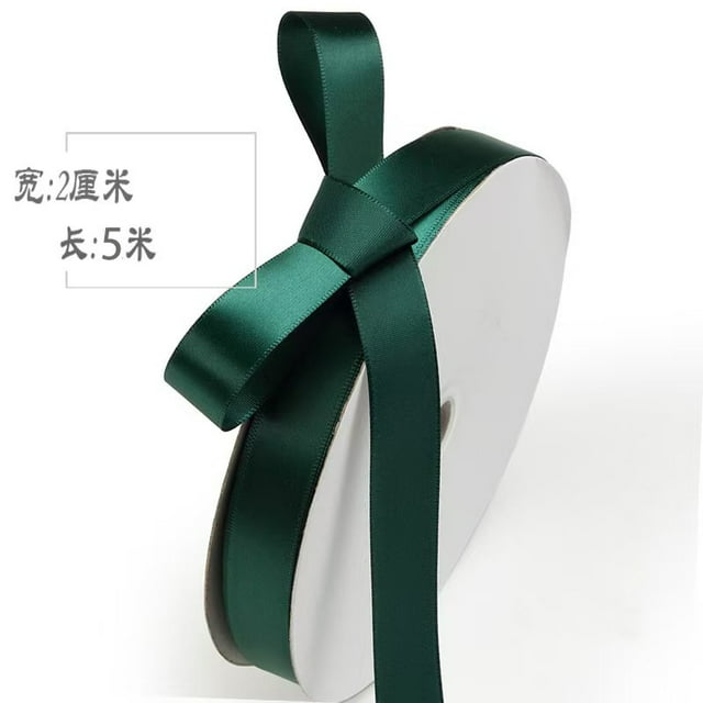 Nvzi Cinta verde oscuro para – 2 rollos (cada uno de 2,5 cm * 5 m) Paquete de cinta, cinta de poliéster lisa, ideal para envolver regalos y tareas de manualidades,